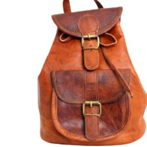 Boho Leather Backpack